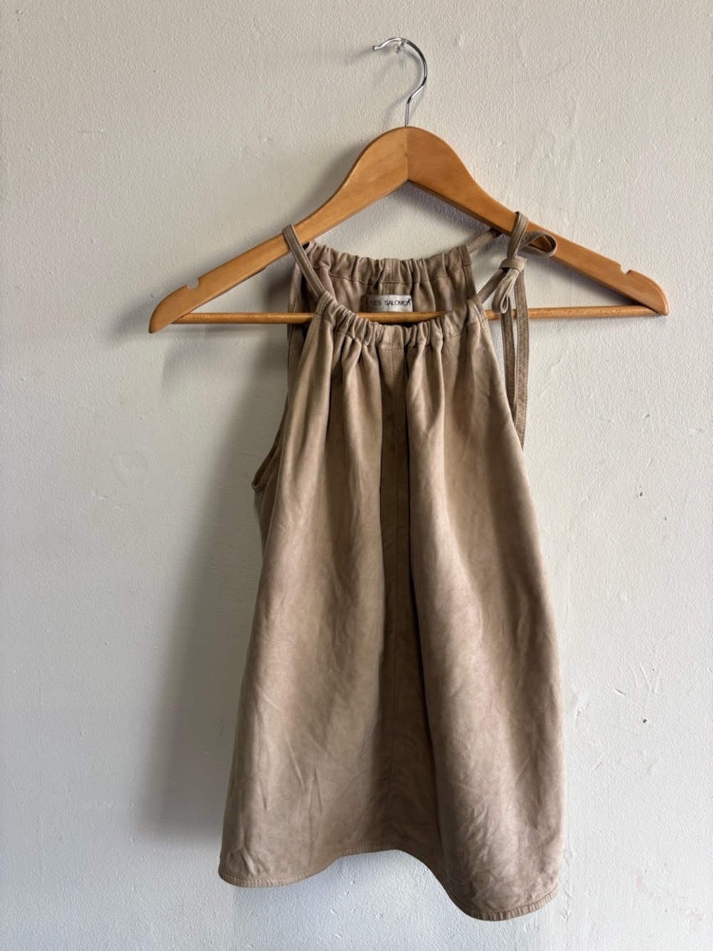 Yves Salomon Toscana Lambskin cinch neck Halter CamiTop 38/6